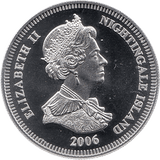 2006 SILVER PROOF NIGHTINGALE ISLAND COMMEMORATIVE COIN 5 POUNDS QUEEN ELIZABETH II 80TH BIRTHDAY REF 12 - SILVER PROOF COMMEMORATIVE - Cambridgeshire Coins