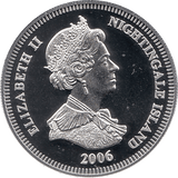 2006 SILVER PROOF NIGHTINGALE ISLAND COMMEMORATIVE COIN ONE CROWN QUEEN ELIZABETH II 80TH BIRTHDAY REF 14 - SILVER PROOF COMMEMORATIVE - Cambridgeshire Coins