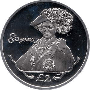 2006 SILVER PROOF SANDWICH ISLANDS COMMEMORATIVE COIN 2 POUNDS QUEEN ELIZABETH II 80TH BIRTHDAY 17 - SILVER PROOF COMMEMORATIVE - Cambridgeshire Coins
