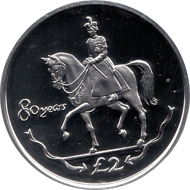 2006 SILVER PROOF SANDWICH ISLANDS COMMEMORATIVE COIN 2 POUNDS QUEEN ELIZABETH II 80TH BIRTHDAY REF 16 - SILVER PROOF COMMEMORATIVE - Cambridgeshire Coins