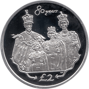 2006 SILVER PROOF SANDWICH ISLANDS COMMEMORATIVE COIN 2 POUNDS QUEEN ELIZABETH II 80TH BIRTHDAY REF 6 - SILVER PROOF COMMEMORATIVE - Cambridgeshire Coins