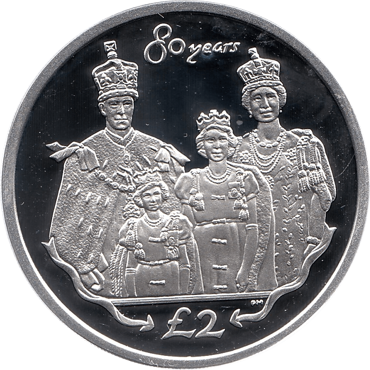 2006 SILVER PROOF SANDWICH ISLANDS COMMEMORATIVE COIN 2 POUNDS QUEEN ELIZABETH II 80TH BIRTHDAY REF 6 - SILVER PROOF COMMEMORATIVE - Cambridgeshire Coins