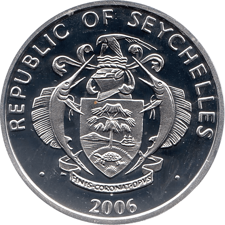 2006 SILVER PROOF SEYCHELLES COMMEMORATIVE COIN 25 RUPEES QUEEN ELIZABETH II 80TH BIRTHDAY REF 27 - SILVER PROOF COMMEMORATIVE - Cambridgeshire Coins