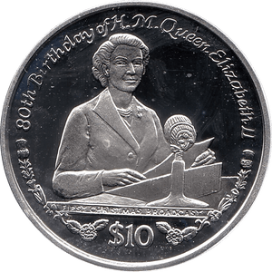 2006 SILVER PROOF SIERRA LEONE COMMEMORATIVE COIN 10 DOLLARS QUEEN ELIZABETH II 80TH BIRTHDAY REF 32 - SILVER PROOF COMMEMORATIVE - Cambridgeshire Coins