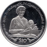 2006 SILVER PROOF SIERRA LEONE COMMEMORATIVE COIN 10 DOLLARS QUEEN ELIZABETH II 80TH BIRTHDAY REF 32 - SILVER PROOF COMMEMORATIVE - Cambridgeshire Coins