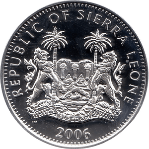 2006 SILVER PROOF SIERRA LEONE COMMEMORATIVE COIN 10 DOLLARS QUEEN ELIZABETH II 80TH BIRTHDAY REF 32 - SILVER PROOF COMMEMORATIVE - Cambridgeshire Coins