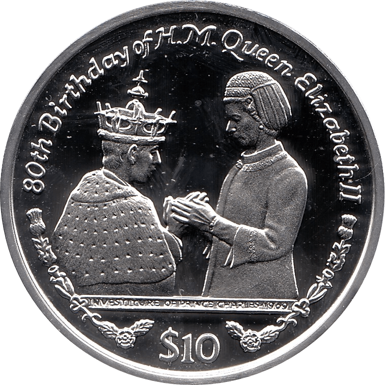 2006 SILVER PROOF SIERRA LEONE COMMEMORATIVE COIN 10 DOLLARS QUEEN ELIZABETH II 80TH BIRTHDAY REF 33 - SILVER PROOF COMMEMORATIVE - Cambridgeshire Coins