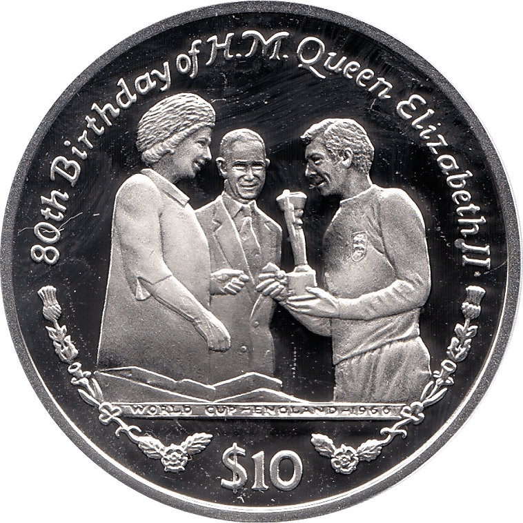 2006 SILVER PROOF SIERRA LEONE COMMEMORATIVE COIN 10 DOLLARS QUEEN ELIZABETH II 80TH BIRTHDAY REF 34 - SILVER PROOF COMMEMORATIVE - Cambridgeshire Coins
