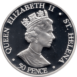 2006 SILVER PROOF ST HELENA 50p COMMEMORATIVE COIN QUEEN ELIZABETH II 80TH BIRTHDAY REF 2 - SILVER PROOF COMMEMORATIVE - Cambridgeshire Coins