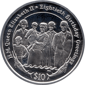 2006 SILVER PROOF VIRGIN ISLANDS COMMEMORATIVE COIN 10 DOLLARS QUEEN ELIZABETH II 80TH BIRTHDAY REF 20 - SILVER PROOF COMMEMORATIVE - Cambridgeshire Coins