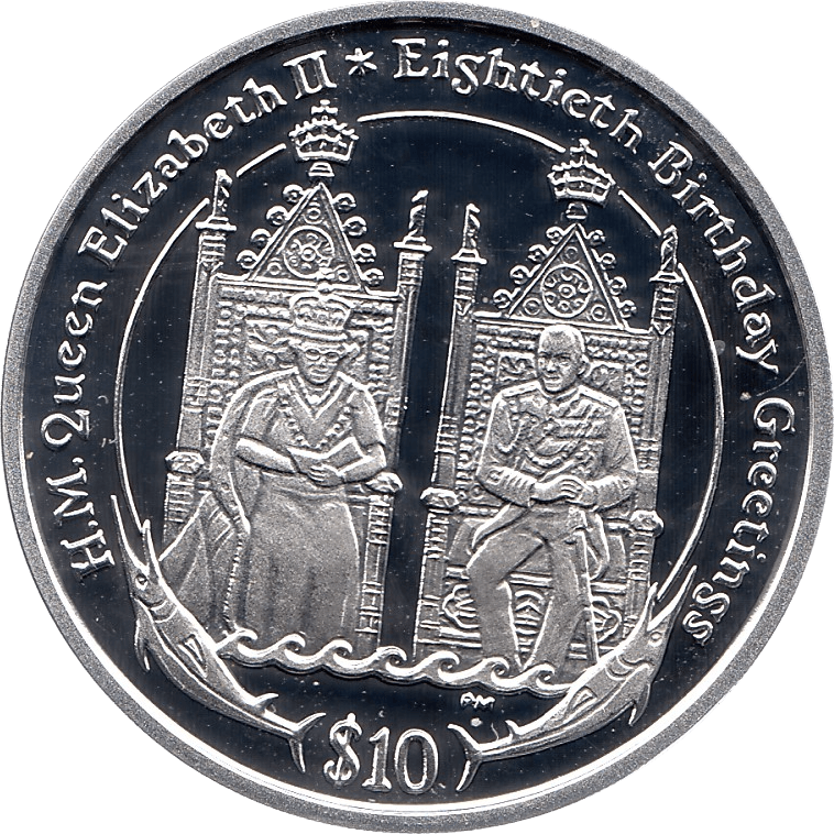 2006 SILVER PROOF VIRGIN ISLANDS COMMEMORATIVE COIN 10 DOLLARS QUEEN ELIZABETH II 80TH BIRTHDAY REF 21 - SILVER PROOF COMMEMORATIVE - Cambridgeshire Coins