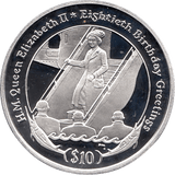 2006 SILVER PROOF VIRGIN ISLANDS COMMEMORATIVE COIN 10 DOLLARS QUEEN ELIZABETH II 80TH BIRTHDAY REF 23 - SILVER PROOF COMMEMORATIVE - Cambridgeshire Coins