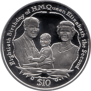 2006 SILVER PROOF VIRGIN ISLANDS COMMEMORATIVE COIN 10 DOLLARS QUEEN ELIZABETH II 80TH BIRTHDAY REF 28 - SILVER PROOF COMMEMORATIVE - Cambridgeshire Coins