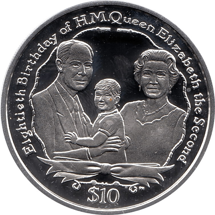 2006 SILVER PROOF VIRGIN ISLANDS COMMEMORATIVE COIN 10 DOLLARS QUEEN ELIZABETH II 80TH BIRTHDAY REF 28 - SILVER PROOF COMMEMORATIVE - Cambridgeshire Coins