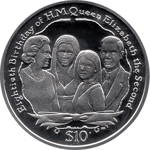2006 SILVER PROOF VIRGIN ISLANDS COMMEMORATIVE COIN 10 DOLLARS QUEEN ELIZABETH II 80TH BIRTHDAY REF 29 - SILVER PROOF COMMEMORATIVE - Cambridgeshire Coins
