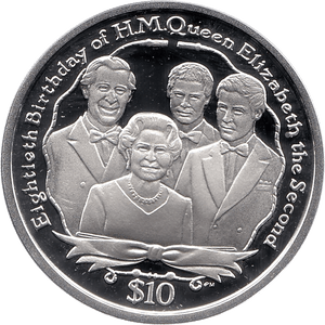 2006 SILVER PROOF VIRGIN ISLANDS COMMEMORATIVE COIN 10 DOLLARS QUEEN ELIZABETH II 80TH BIRTHDAY REF 30 - SILVER PROOF COMMEMORATIVE - Cambridgeshire Coins