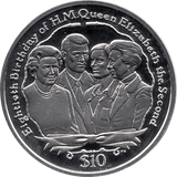 2006 SILVER PROOF VIRGIN ISLANDS COMMEMORATIVE COIN 10 DOLLARS QUEEN ELIZABETH II 80TH BIRTHDAY REF 31 - SILVER PROOF COMMEMORATIVE - Cambridgeshire Coins