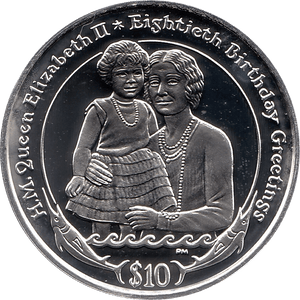 2006 SILVER PROOF VIRGIN ISLANDS COMMEMORATIVE COIN 10 DOLLARS QUEEN ELIZABETH II 80TH BIRTHDAY REF 5 - SILVER PROOF COMMEMORATIVE - Cambridgeshire Coins