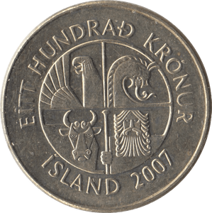 2007 100 KRONER ICELAND - WORLD COINS - Cambridgeshire Coins