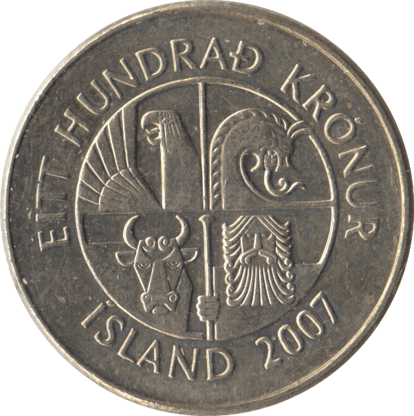 2007 100 KRONER ICELAND - WORLD COINS - Cambridgeshire Coins