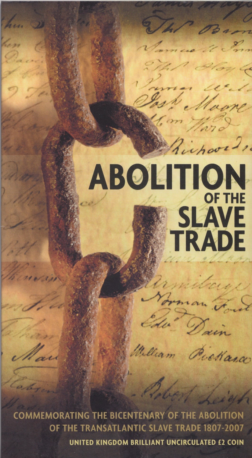 2007 £2 UNCIRCULATED PRESENTATION PACK ABOLITION OF SLAVE TRADE - £2 BU PACK - Cambridgeshire Coins