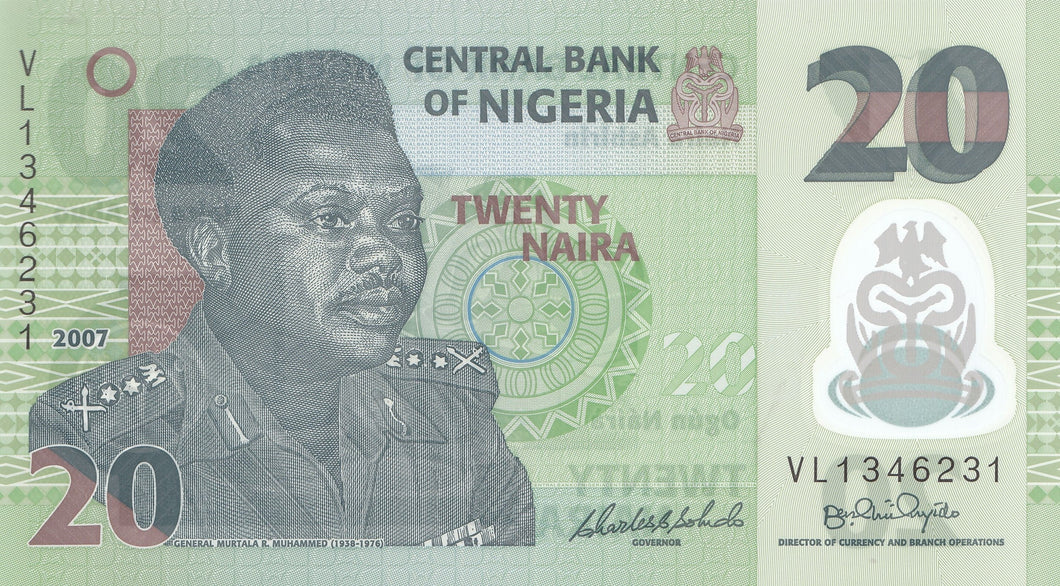 2007 20 NAIRA BANKNOTE NIGERIA REF 1134 - World Banknotes - Cambridgeshire Coins