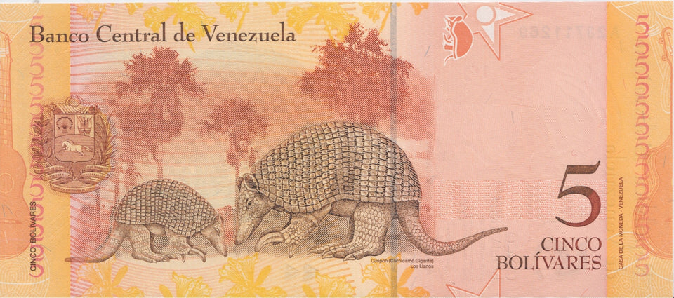 2007 5 BOLIVARES BANKNOTE VENEZUELA REF 1010 - World Banknotes - Cambridgeshire Coins