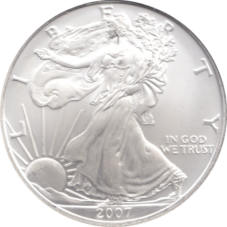 2007 AMERICAN EAGLE SILVER DOLLAR USA - SILVER WORLD COINS - Cambridgeshire Coins