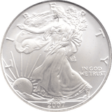 2007 AMERICAN EAGLE SILVER DOLLAR USA - SILVER WORLD COINS - Cambridgeshire Coins