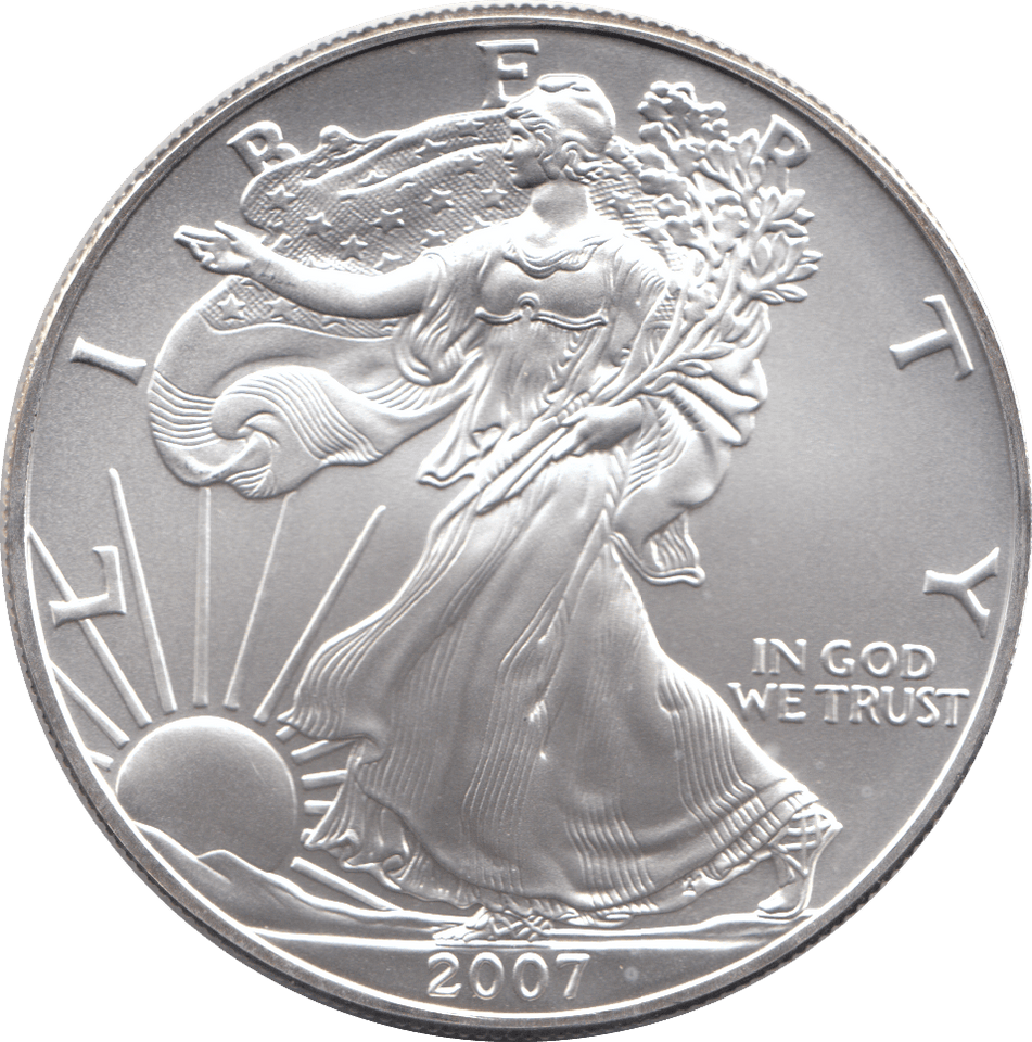 2007 AMERICAN EAGLE SILVER DOLLAR USA - SILVER WORLD COINS - Cambridgeshire Coins