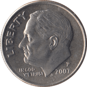 2007 ONE DIME USA PHILADELPHIA MINT - SILVER WORLD COINS - Cambridgeshire Coins