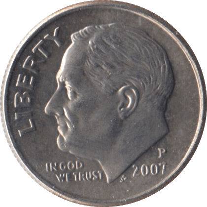 2007 ONE DIME USA PHILADELPHIA MINT - SILVER WORLD COINS - Cambridgeshire Coins