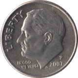 2007 ONE DIME USA PHILADELPHIA MINT - SILVER WORLD COINS - Cambridgeshire Coins