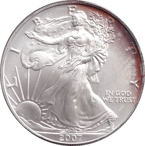 2007 SILVER LIBERTY DOLLAR USA - SILVER WORLD COINS - Cambridgeshire Coins
