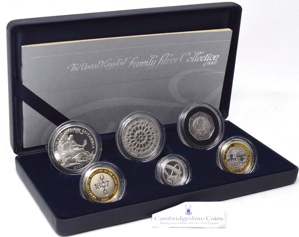2007 Silver Proof Royal Mint Family Silver Coin Set Britannia £5 1807 £2 £1 50p - Silver Proof - Cambridgeshire Coins