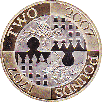 2007 TWO POUND £2 PROOF COIN TERCENTENARY OF THE ACT OF UNIONS - £2 Proof - Cambridgeshire Coins