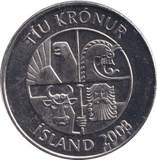 2008 10 KRONER ICELAND - Cambridgeshire Coins