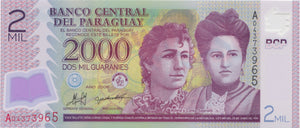 2008 2000 MILGUARANIES BANKNOTE PARAGUAY REF 1066 - World Banknotes - Cambridgeshire Coins