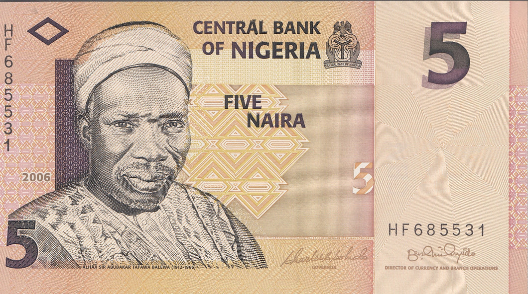 2008 5 NAIRA BANKNOTE NIGERIA REF 1118 - World Banknotes - Cambridgeshire Coins