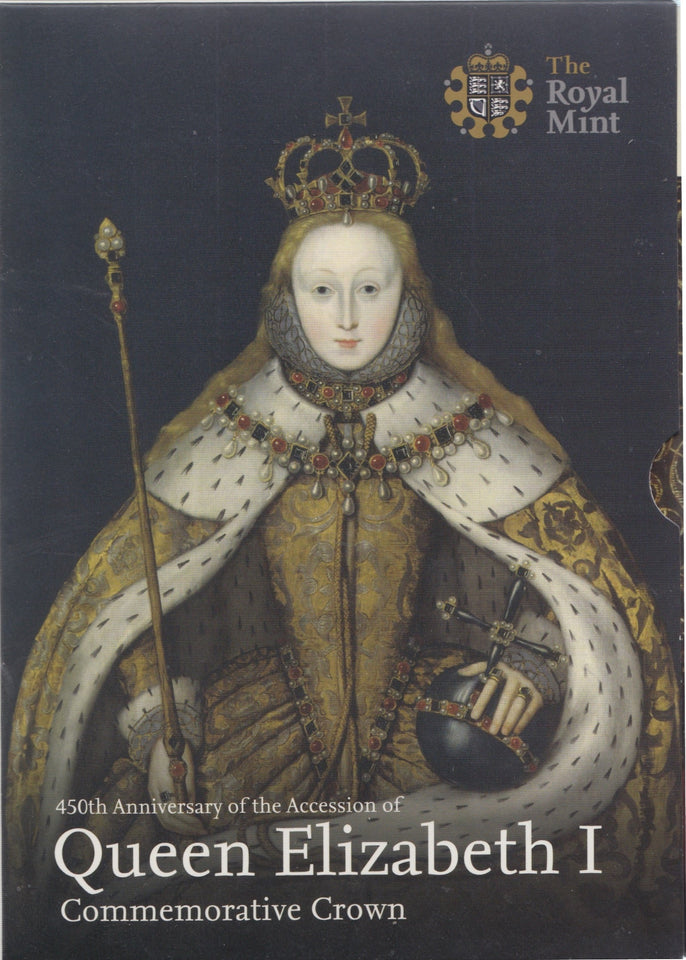 2008 Brilliant Uncirculated £5 Coin Presentation Pack 450th Anniversary of Elizabeth I - £5 BU PACK - Cambridgeshire Coins