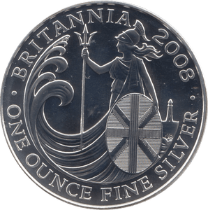 2008 SILVER BRITANNIA ONE OUNCE TWO POUNDS - Cambridgeshire Coins