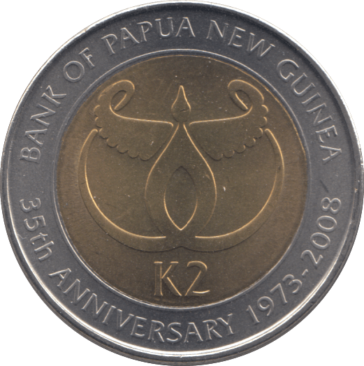 2008 TWO KINA PAPUA NEW GUINEA - WORLD COINS - Cambridgeshire Coins