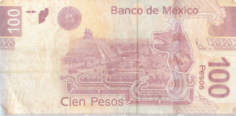 2009 100 PESOS BANCO DE MEXICO MEXICAN BANKNOTE REF 178 - WORLD BANKNOTES - Cambridgeshire Coins