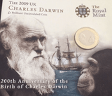 2009 £2 UNCIRCULATED PRESENTATION PACK CHARLES DARWIN - £2 BU PACK - Cambridgeshire Coins
