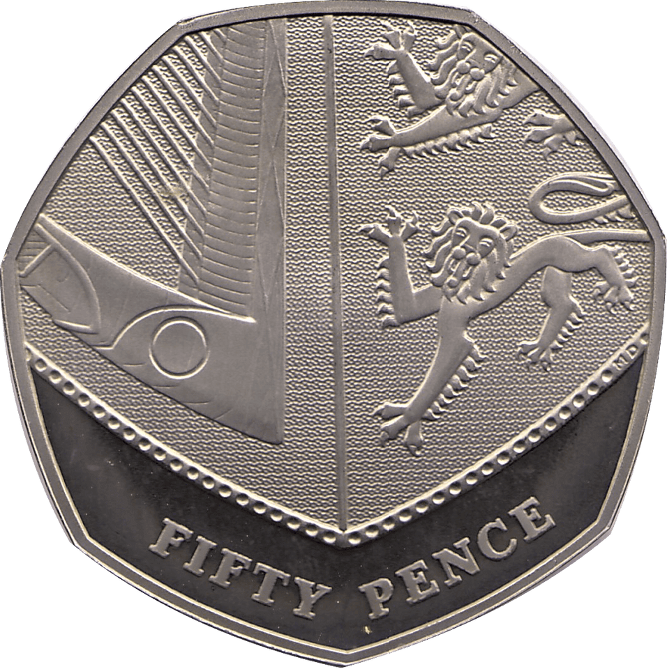 2009 FIFTY PENCE PROOF 50P SECTION OF SHIELD - 50p Proof - Cambridgeshire Coins
