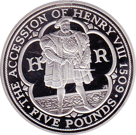 2009 FIVE POUND £5 PROOF COIN 500TH ANNIVERSARY HENRY VIII - £5 Proof - Cambridgeshire Coins