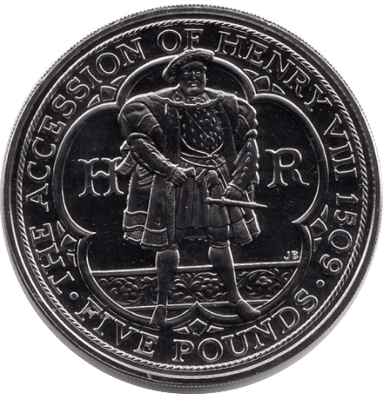 2009 FIVE POUND £5 THE ACCESSION OF HENRY VIII 1509 BRILLIANT UNCIRCULATED BU - £5 BU - Cambridgeshire Coins