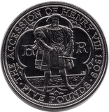 2009 FIVE POUND £5 THE ACCESSION OF HENRY VIII 1509 BRILLIANT UNCIRCULATED BU - £5 BU - Cambridgeshire Coins