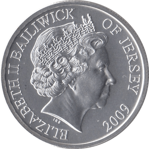 2009 SILVER BRILLIANT UNCIRCULATED 5 POUNDS JERSEY - SILVER WORLD COINS - Cambridgeshire Coins