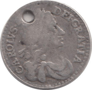 1673 MAUNDY TWOPENCE ( GF ) HOLED 4